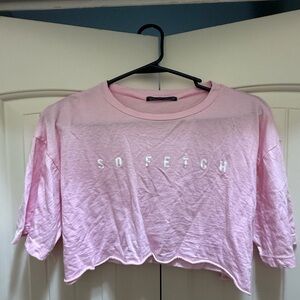Mean Girls “So Fetch” pink crop top